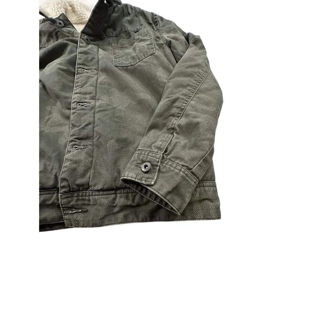 Cat & Jack Jacket Youth Size L (12-14) Green Camo Full Zip Hoodie Fleece‎ Lined